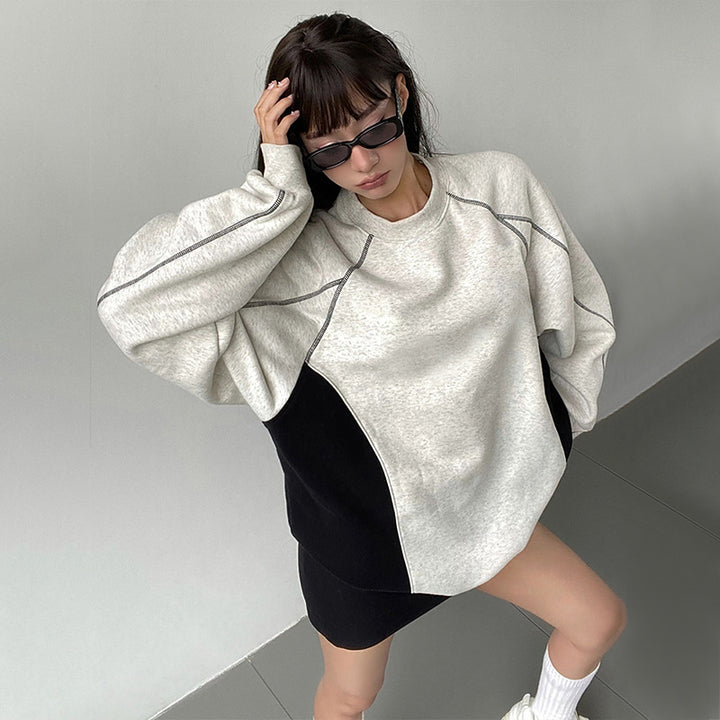 Femme Kontrastpanel Sweatshirt Stilla
