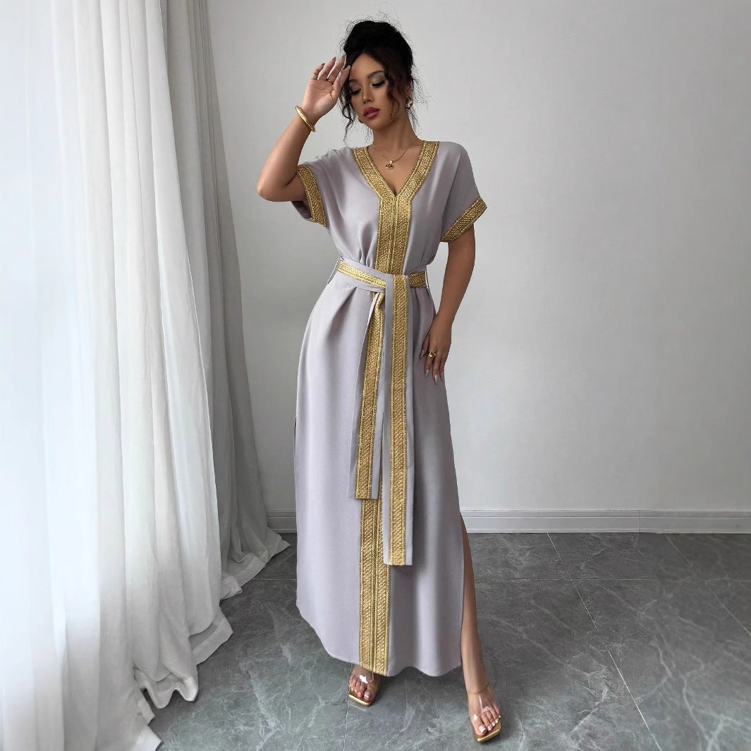 Dame Elegant Maxikjole med bæltetaske Stilla