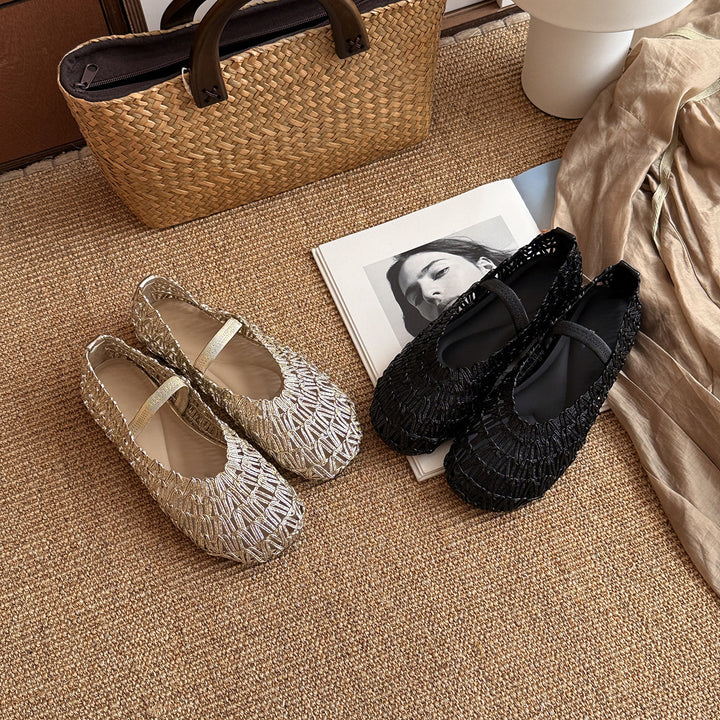 Femme Elegant Udsmykkede Mary Jane Flats Stilla
