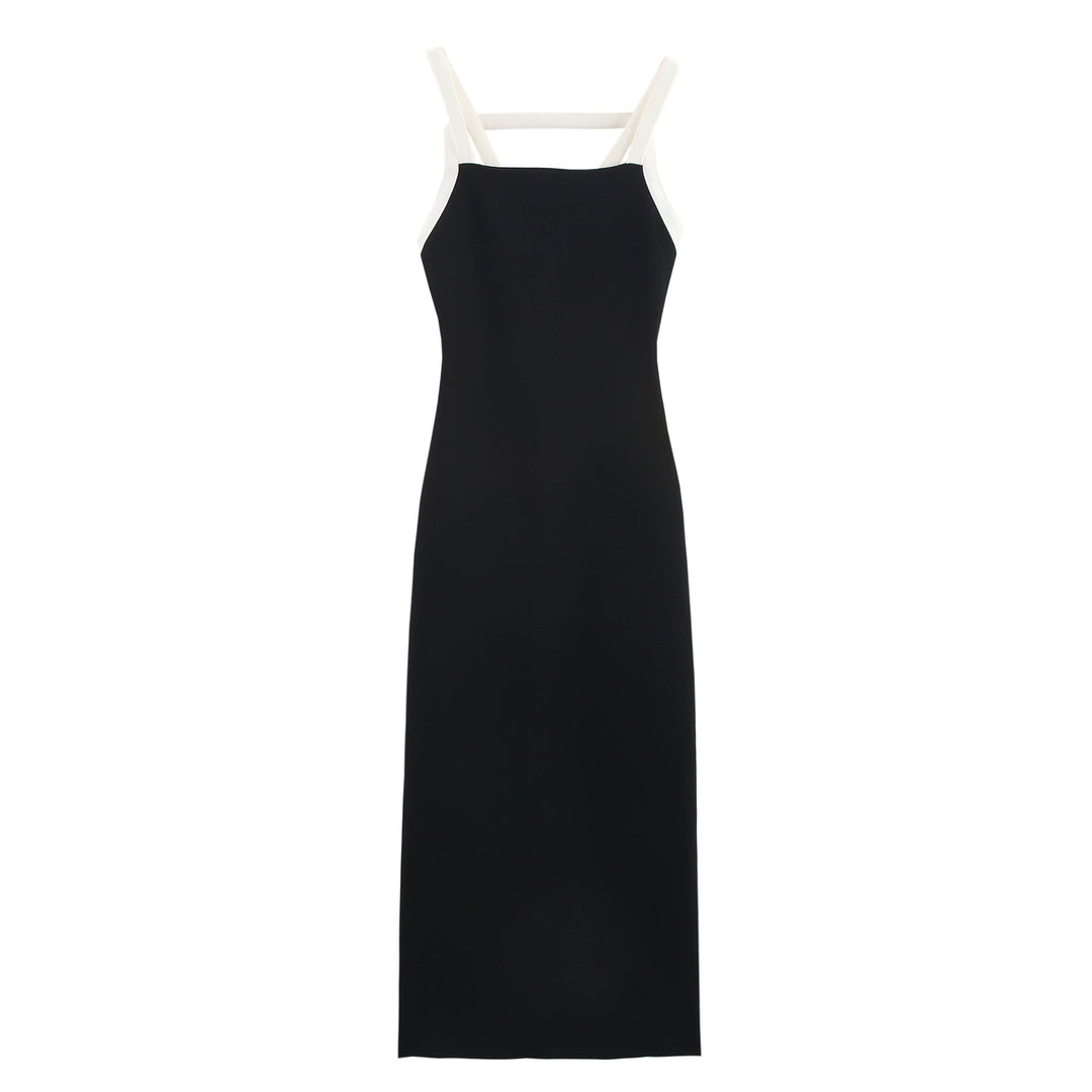 Femme Elegant Slip Maxi Kjole med justerbare stropper Stilla