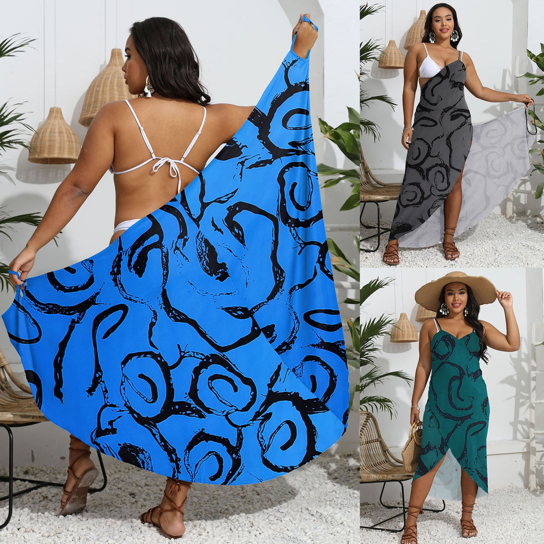 Dame elegant sarong med moderne mønster Skovae
