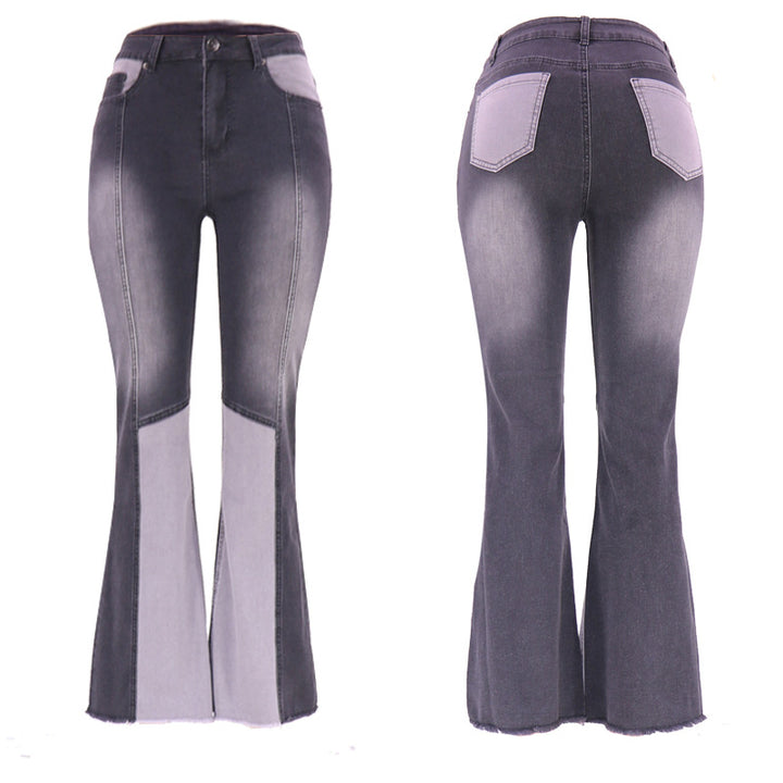 Dame Flared Jeans med kreativ farveblok-design Stilla