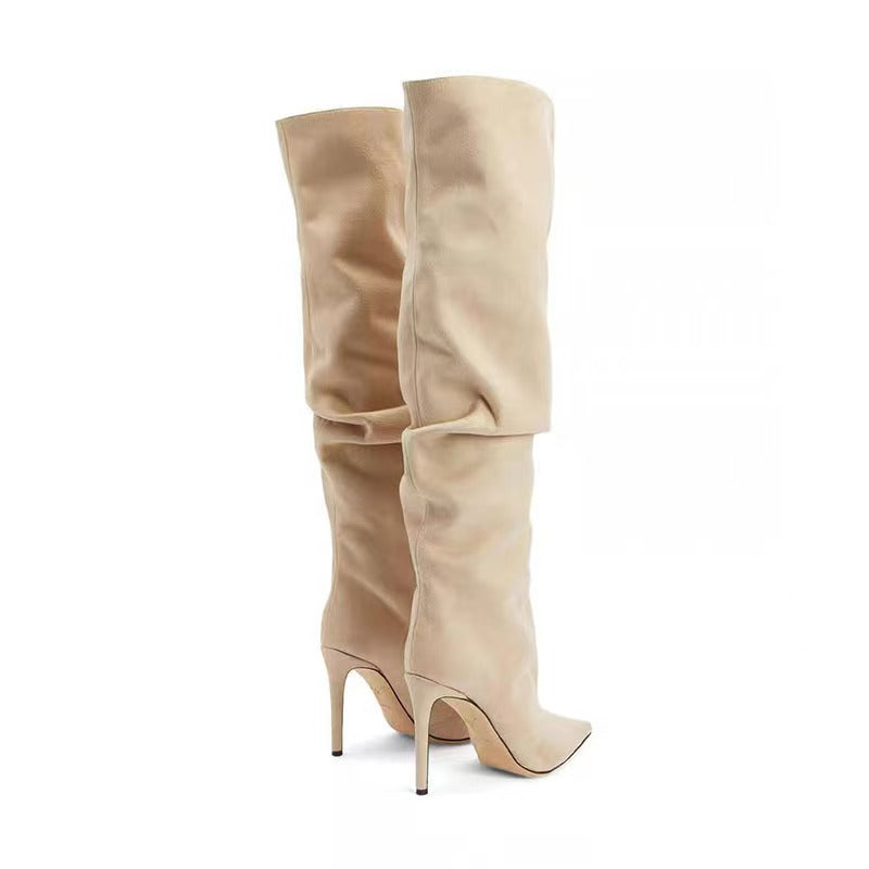 Femme Slouchy Over-knæet Stiletto Støvler Stilla