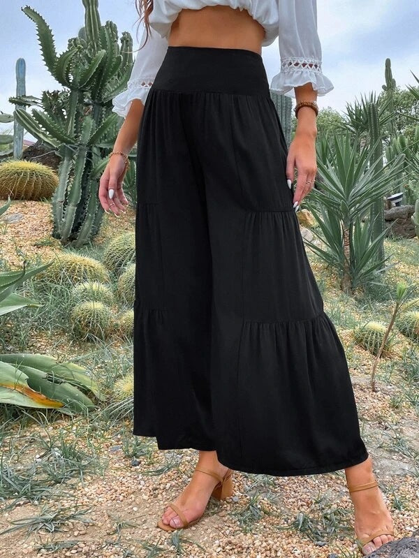 Dame Løs Sommerbukser i afslappet look med elastisk liv og praktiske lommer Stilla