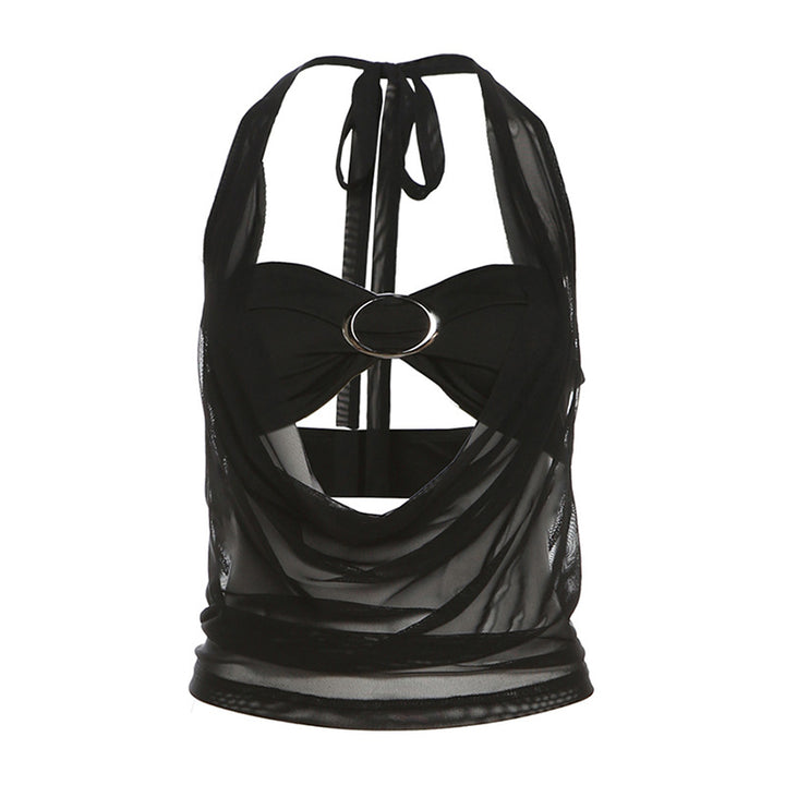 Damer elegant Crop-Top med gennemsigtige accenter og raffineret snit Stilla