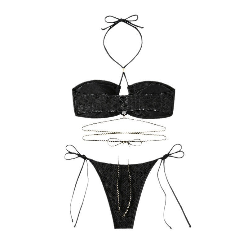 Dame bikini-sæt med justerbare stropper og skinnende accenter Stilla