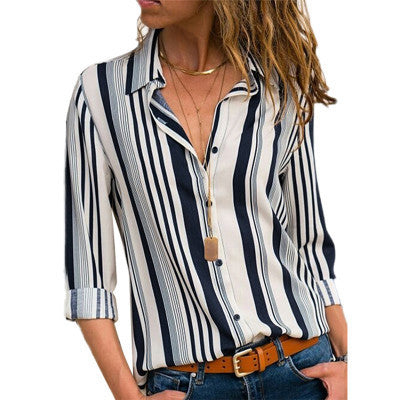 Dame stribet bluse i moderne chic Stilla
