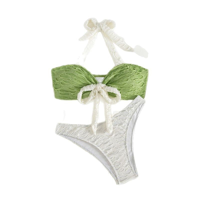 Dame struktureret bikini-sæt med sløjfedetalje Stilla