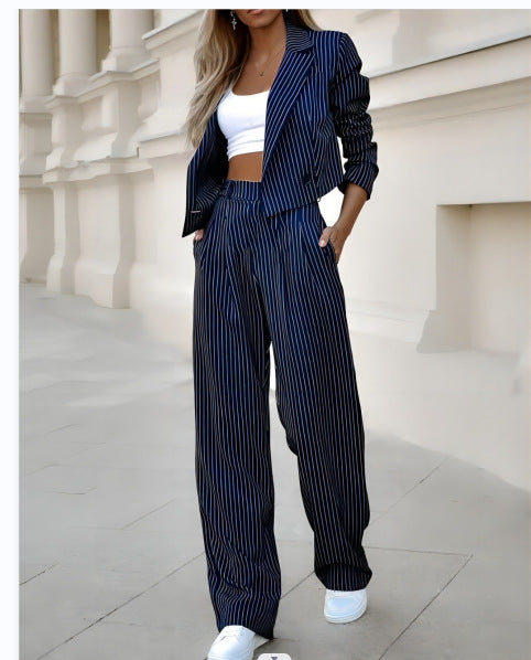 Dame Elegant og moderne Striped jakkesæt Stilla