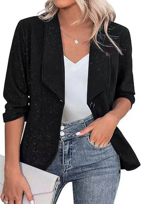 Dame Blazer med glitrende finish og moderne snit Stilla