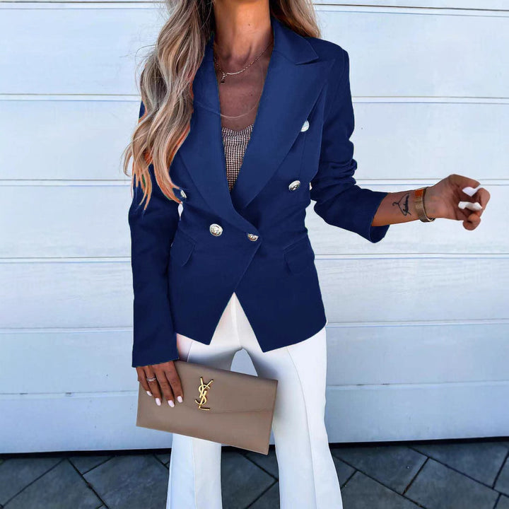 Damer Elegant Blazer med dobbelt knaplukning og bred revers Stilla