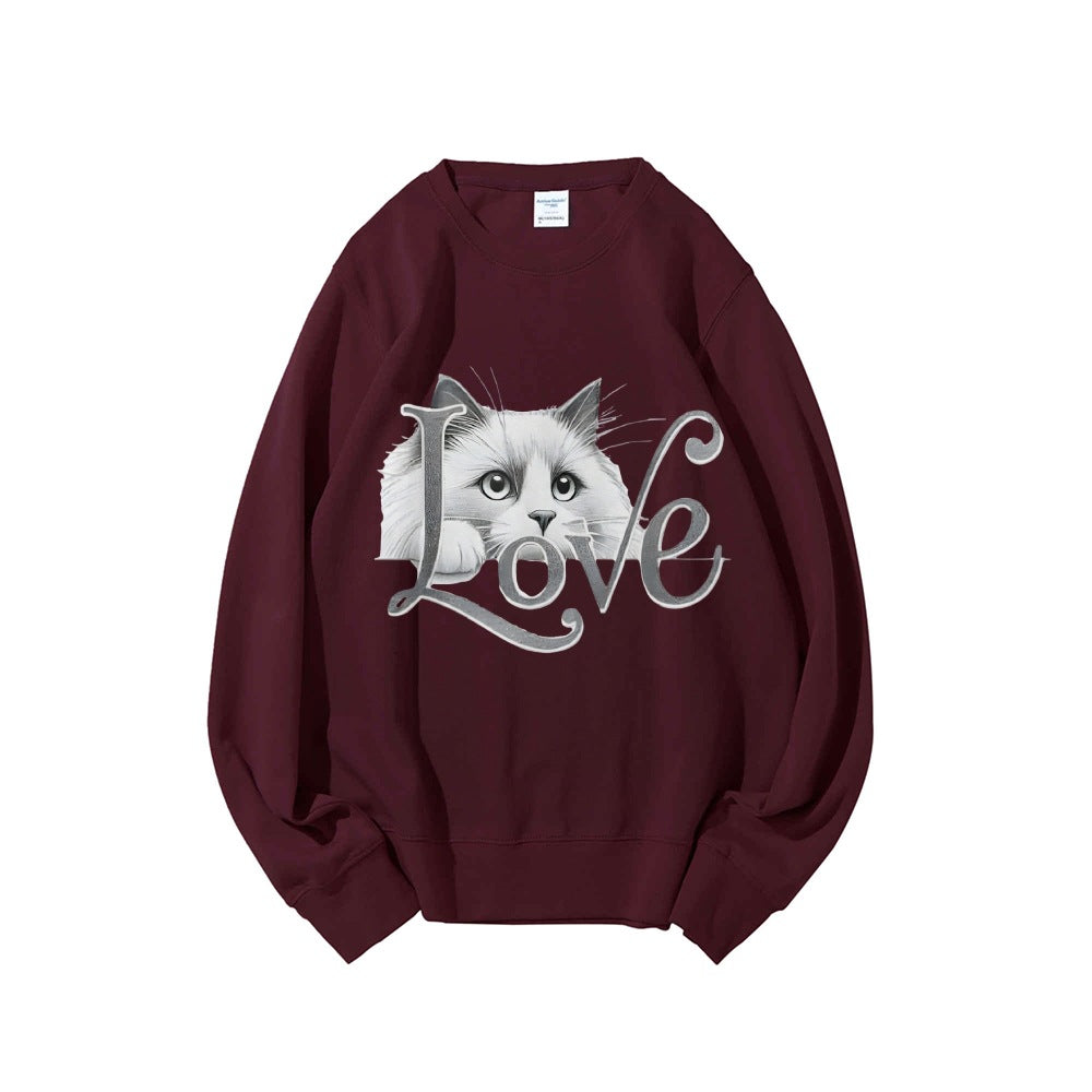 Kvinders sweatshirts med legende katte design og afslappet pasform Stilla