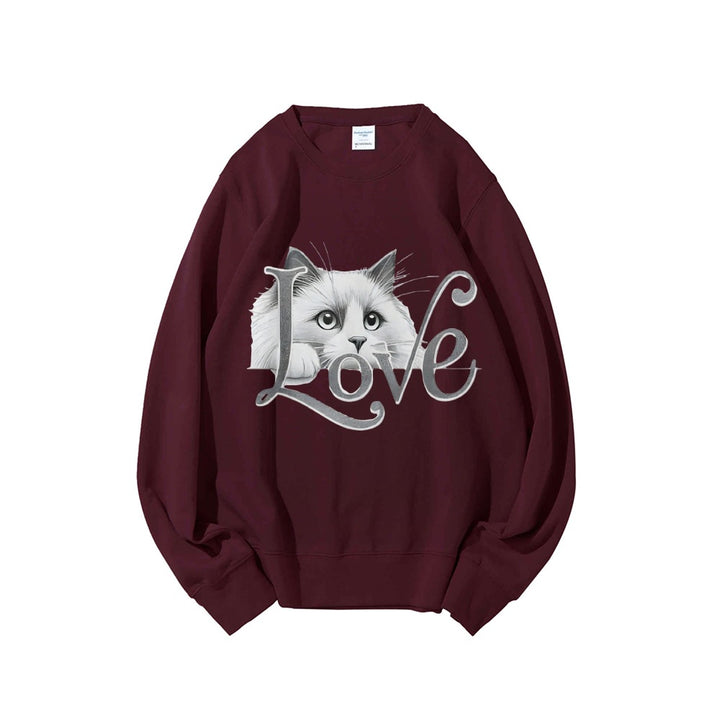 Kvinders sweatshirts med legende katte design og afslappet pasform Stilla
