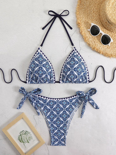 Femme Triangle Bikini Sæt med Sidebinding Stilla