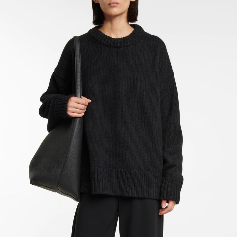 Dame Dejløs Sweater med høj krave og afslappet snit Stilla