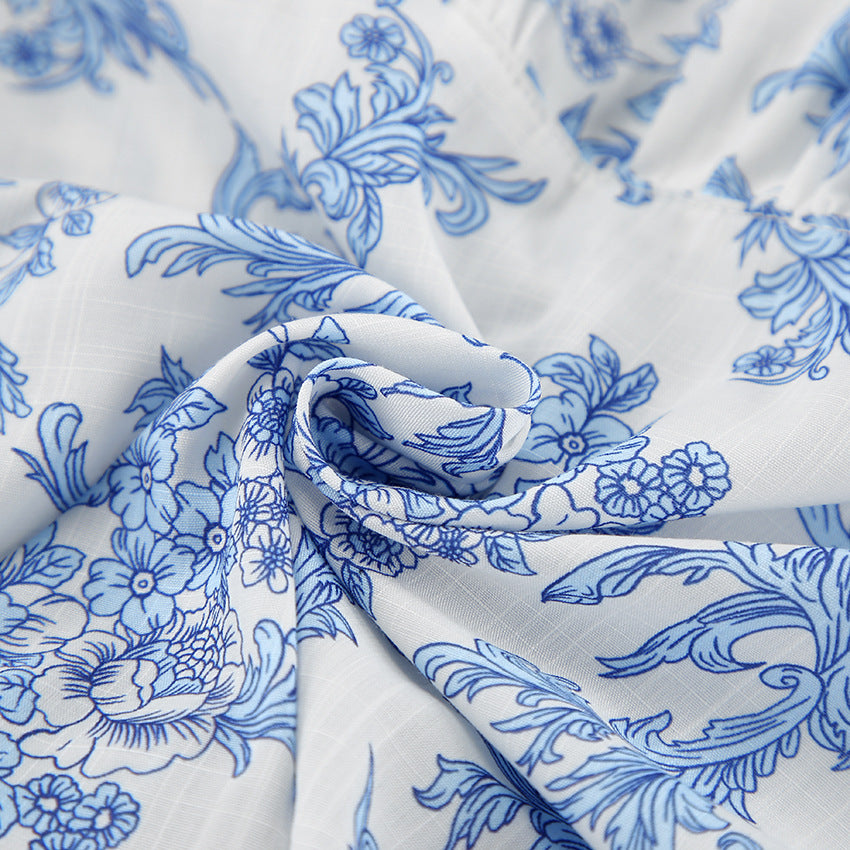 Dame maxikjole med romantiske flæsedetaljer og elegant blomsterprint Stilla