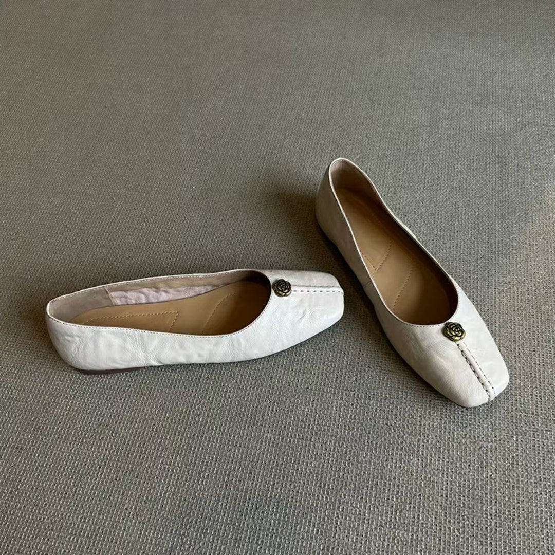 Dame Elegant Spids Tå Ballerina Flats Stilla
