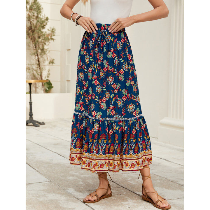 Femme gestufter Bohemian Maxi Nederdel Stilla
