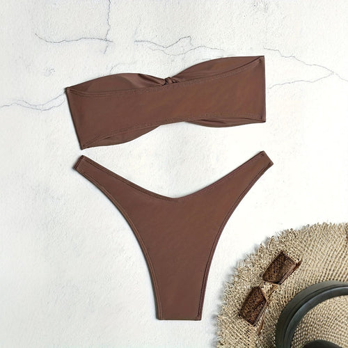 Dame Bandeau-Bikini-sæt med elastisk stof og moderne skæring Stilla