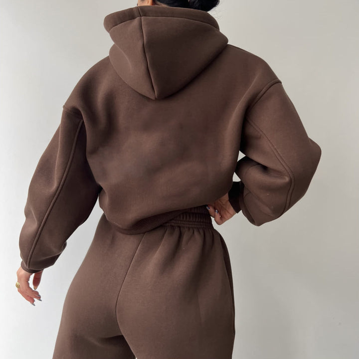 Dame moderigtigt og afslappet hoodie-sæt med bred pasform Stilla