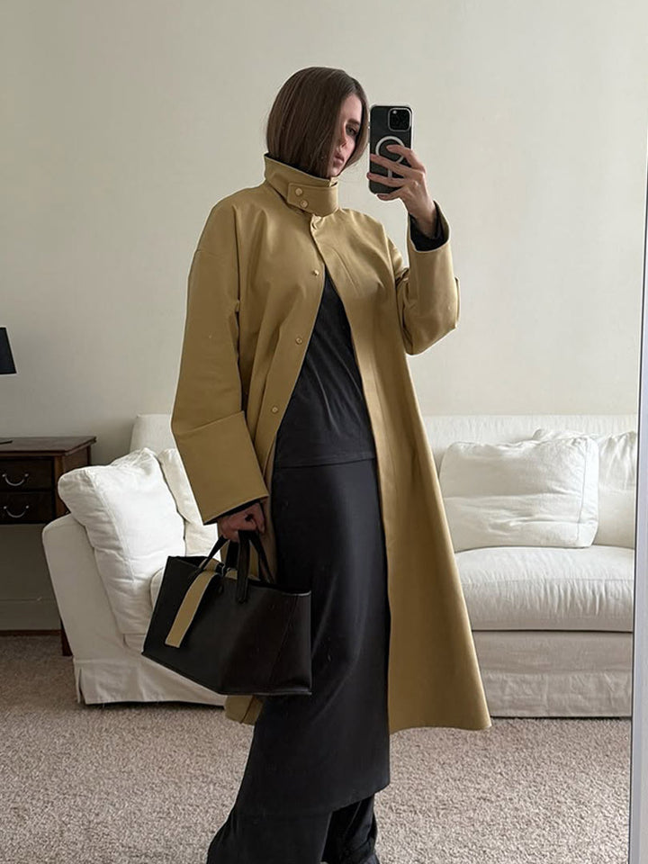 Damer Oversized Trenchcoat med praktisk knaplukning Stilla