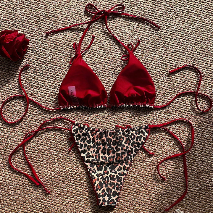 Dame Triangel-Bikini med legende Safari-design Skovae