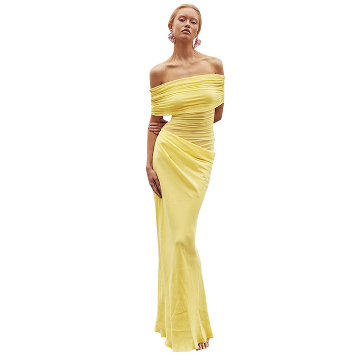 Dame elegant aften kjole med off-shoulder-design Skovae