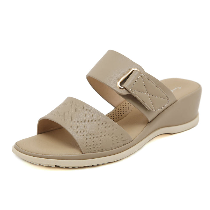 Dame komfort-sandaler med justerbar rem og dämpende sål Stilla