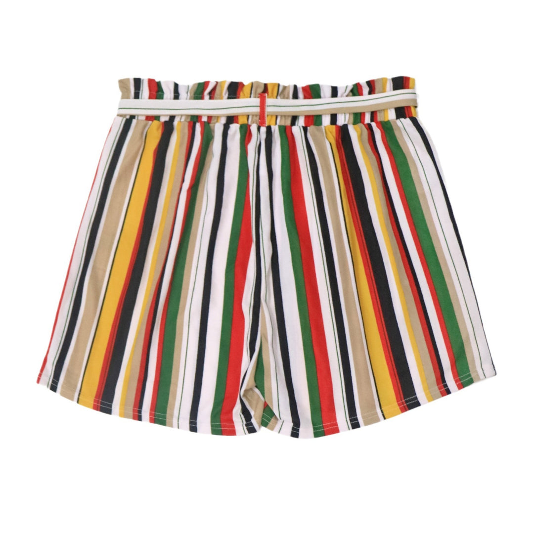 Dame fritidsshorts med moderne stribet mønster og elastisk talje Stilla