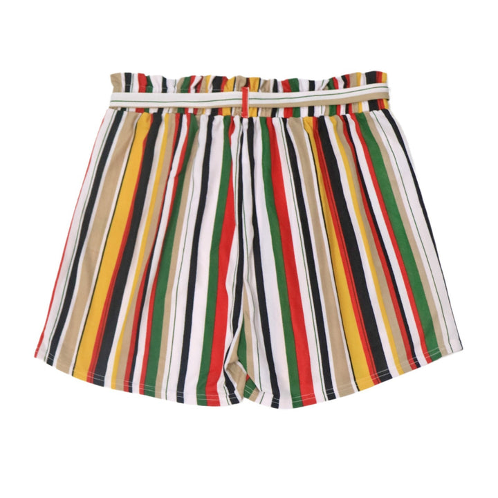 Dame fritidsshorts med moderne stribet mønster og elastisk talje Stilla
