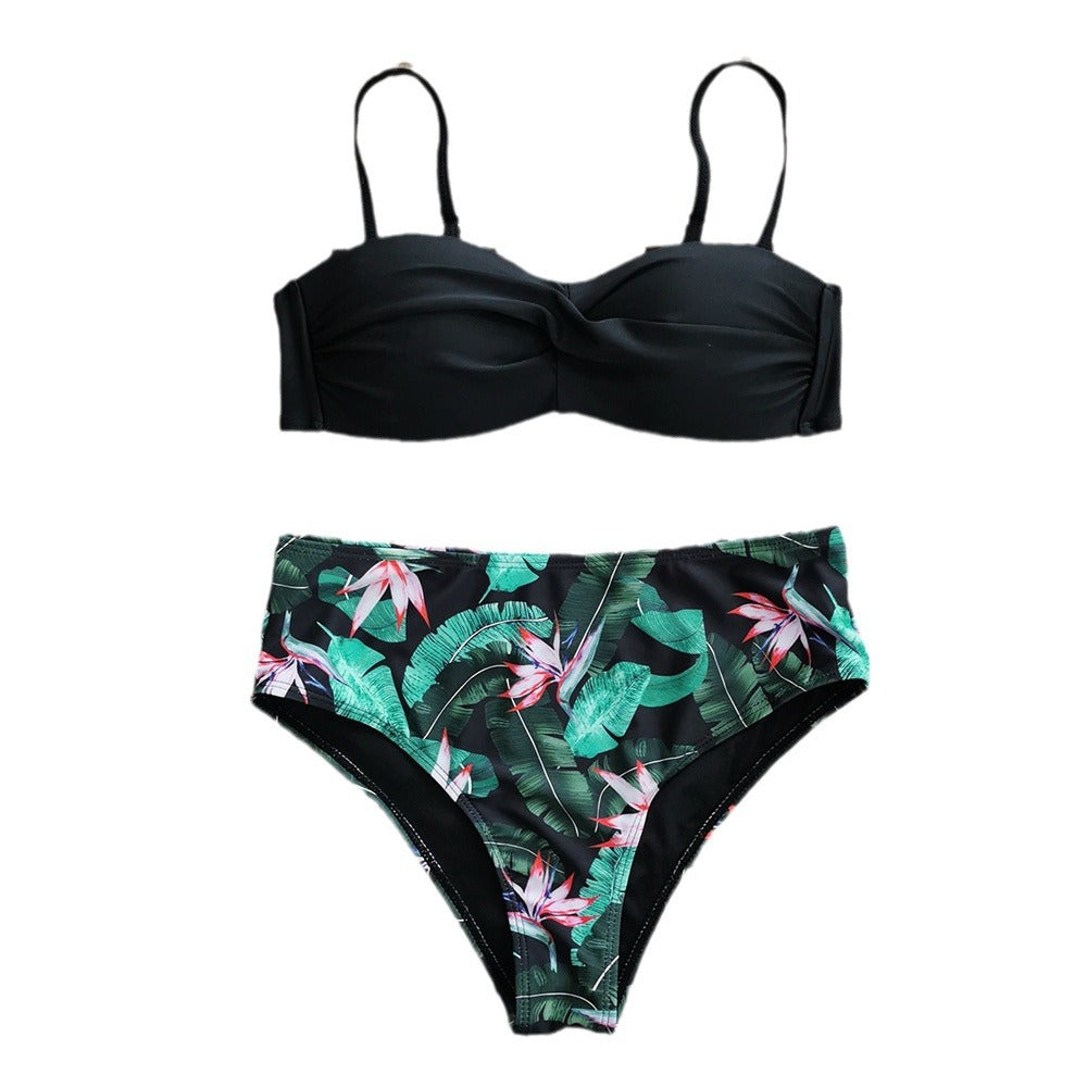 Dame Bikini-sæt med elegant twist-top og høj talje Stilla