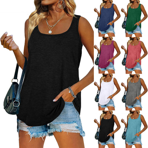 Dame afslappet tanktop med oversized snit og praktiske sidelommer Stilla