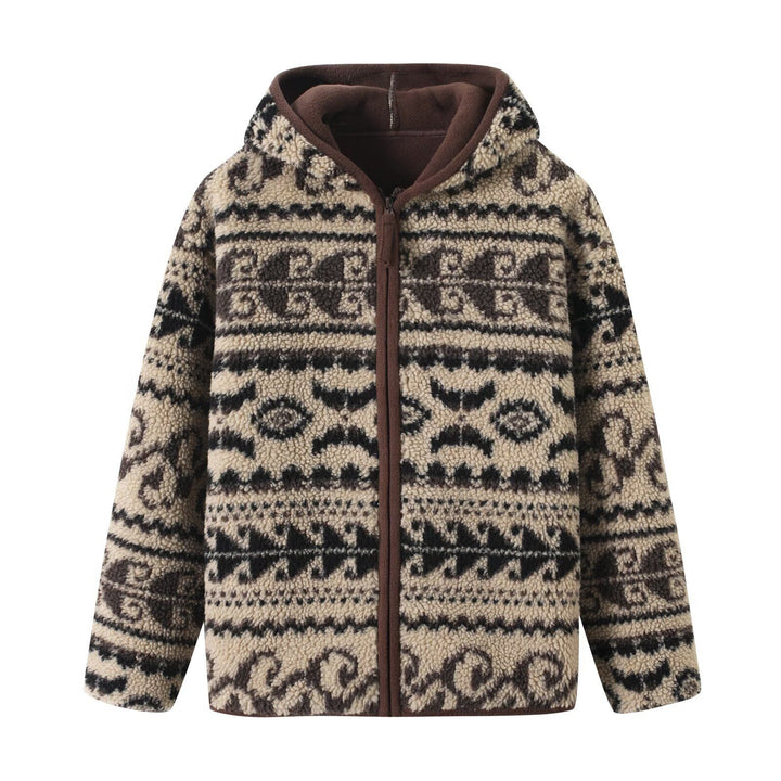 Kvinders Cozy Fleece Jakke med Trendy Mønster Stilla