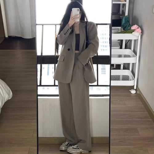 Femme skræddersyet oversized blazer og buksedragt sæt Stilla