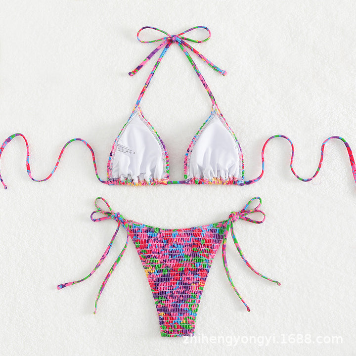 Dame triangel-bikini med glad ruffle design Skovae