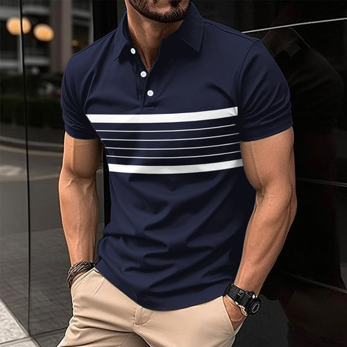 Herrer polo-shirt med stribemønster og optimal pasform Stilla