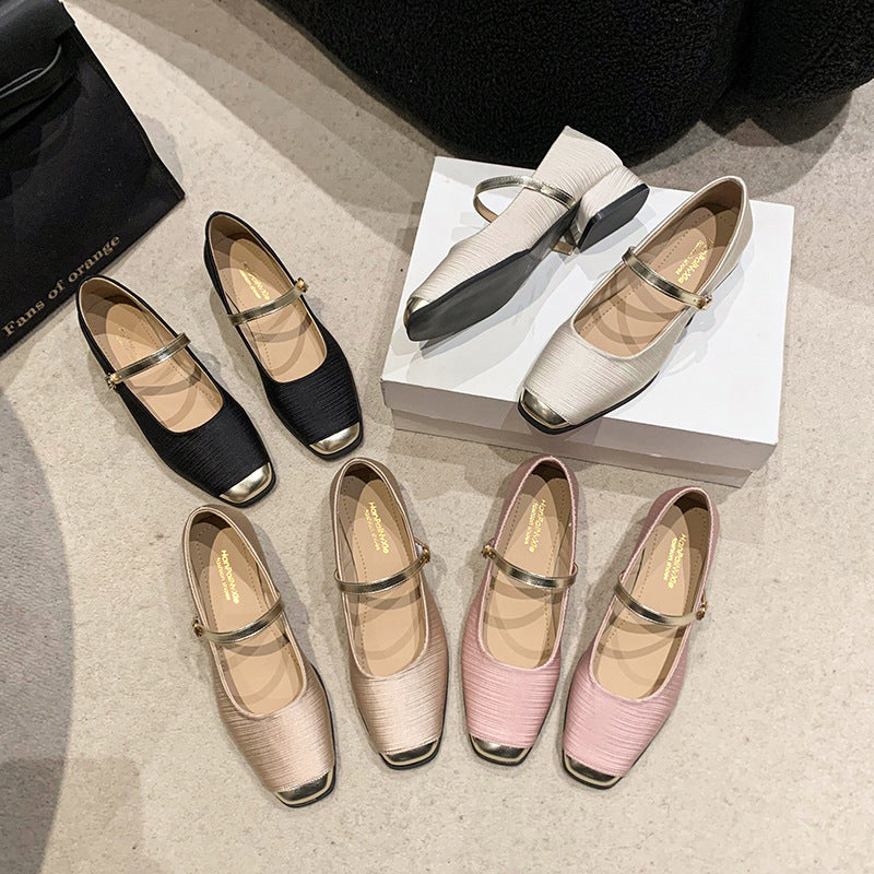 Damer elegante Mary Jane Ballerinas med metalliske accenter Stilla