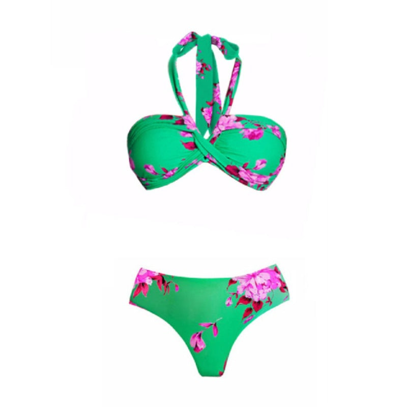 Dame Strand-Bikini-Sæt med asymmetrisk top og elegant Maxiskørt Skovae
