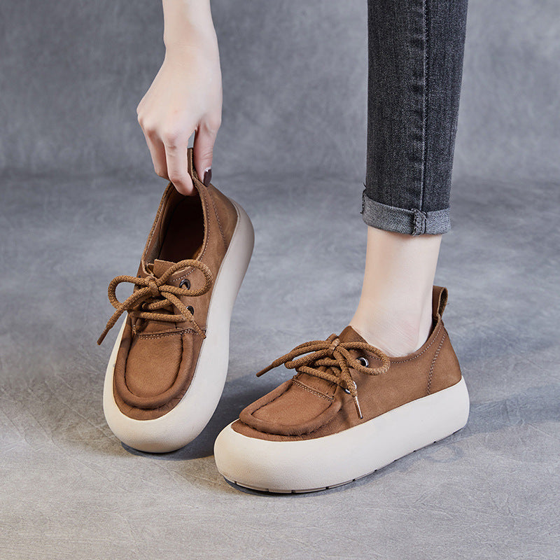Kvinder Fritid Plattform Snørebånd Sneakers med unikt struktureret Overmateriale Stilla