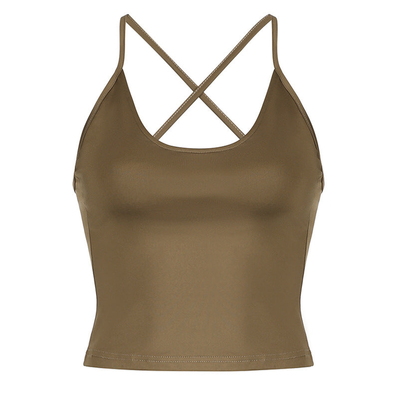 Dame Sporty Top- og Shorts-Sæt med justerbar talje og elastisk materiale Skovae
