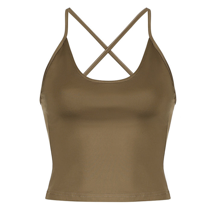 Dame Sporty Top- og Shorts-Sæt med justerbar talje og elastisk materiale Skovae