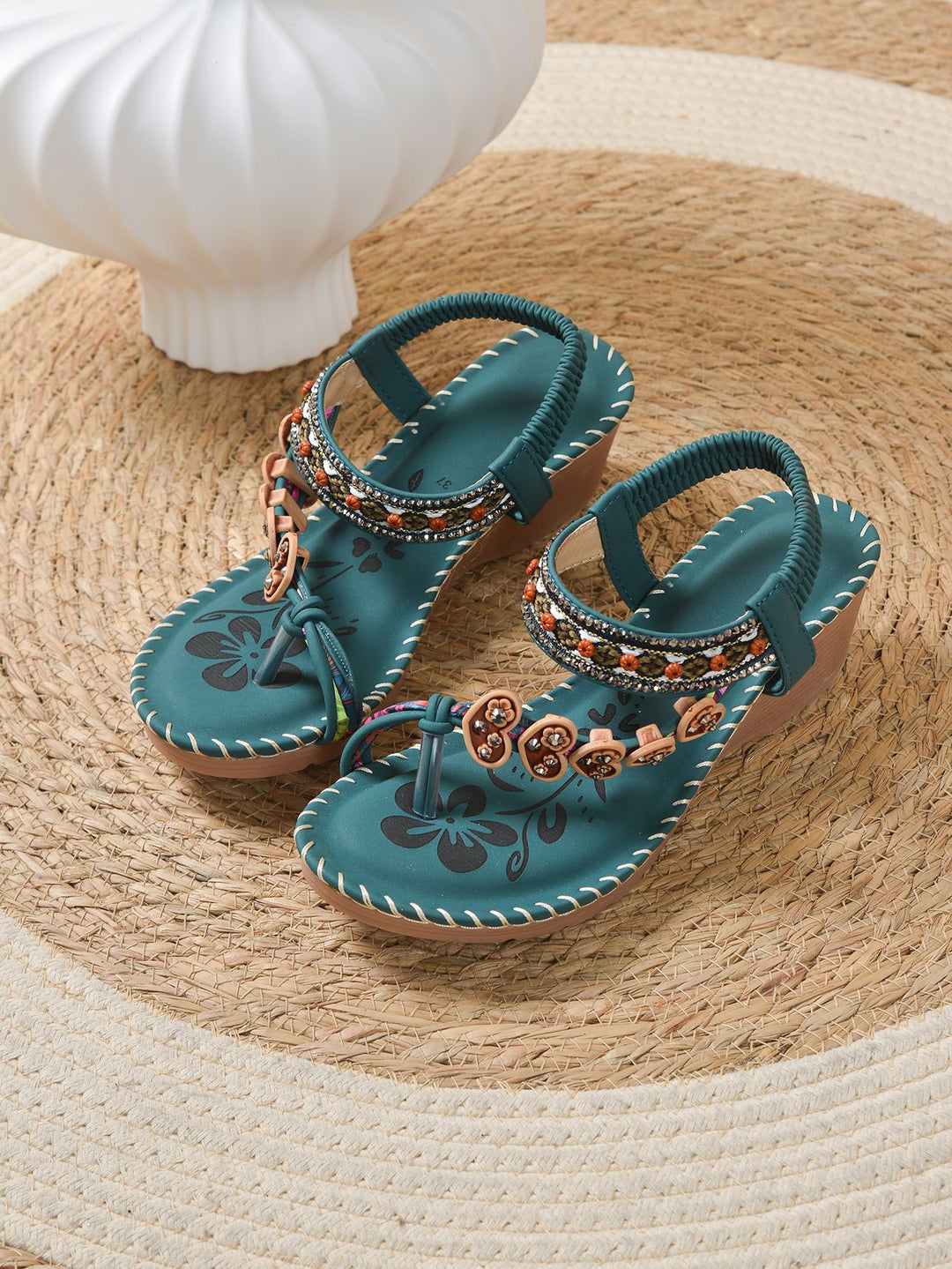 Dame sommerlige remsandaler med dekorerede detaljer Stilla