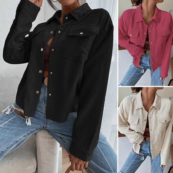 Dame afslappet cordjakke i oversized stil Stilla
