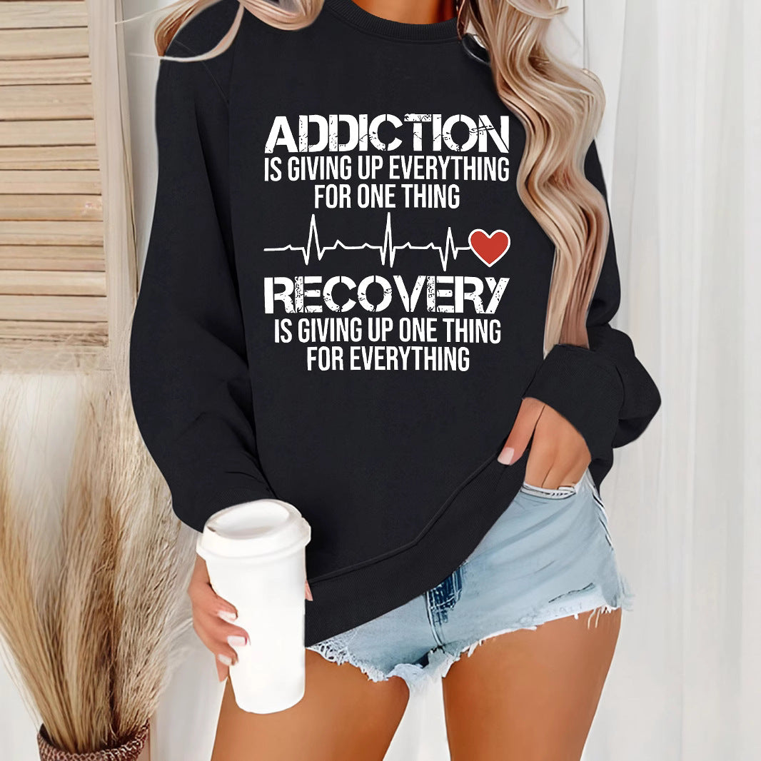 Kvinders sweatshirt med inspirerende print og afslappet snit Stilla