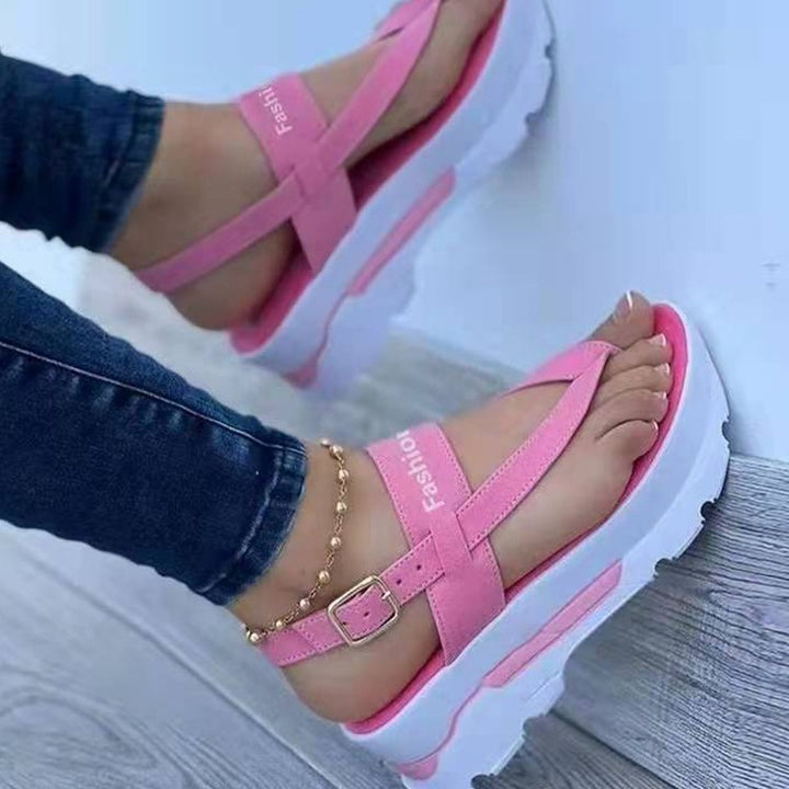 Dame mode Plateau-sandaler med justerbar rem og skridsikker sål Stilla