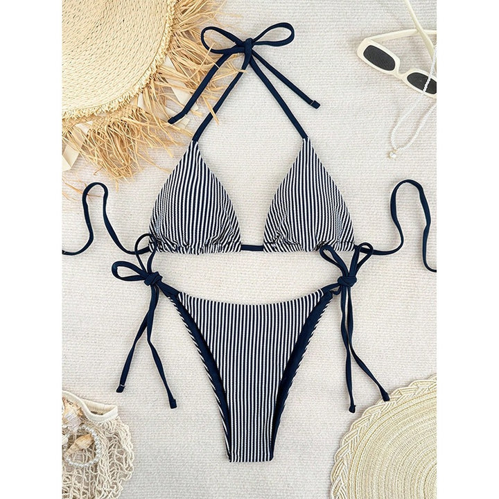 Dame Triangel-Bikini-Sæt med raffinerede bindebånd Skovae