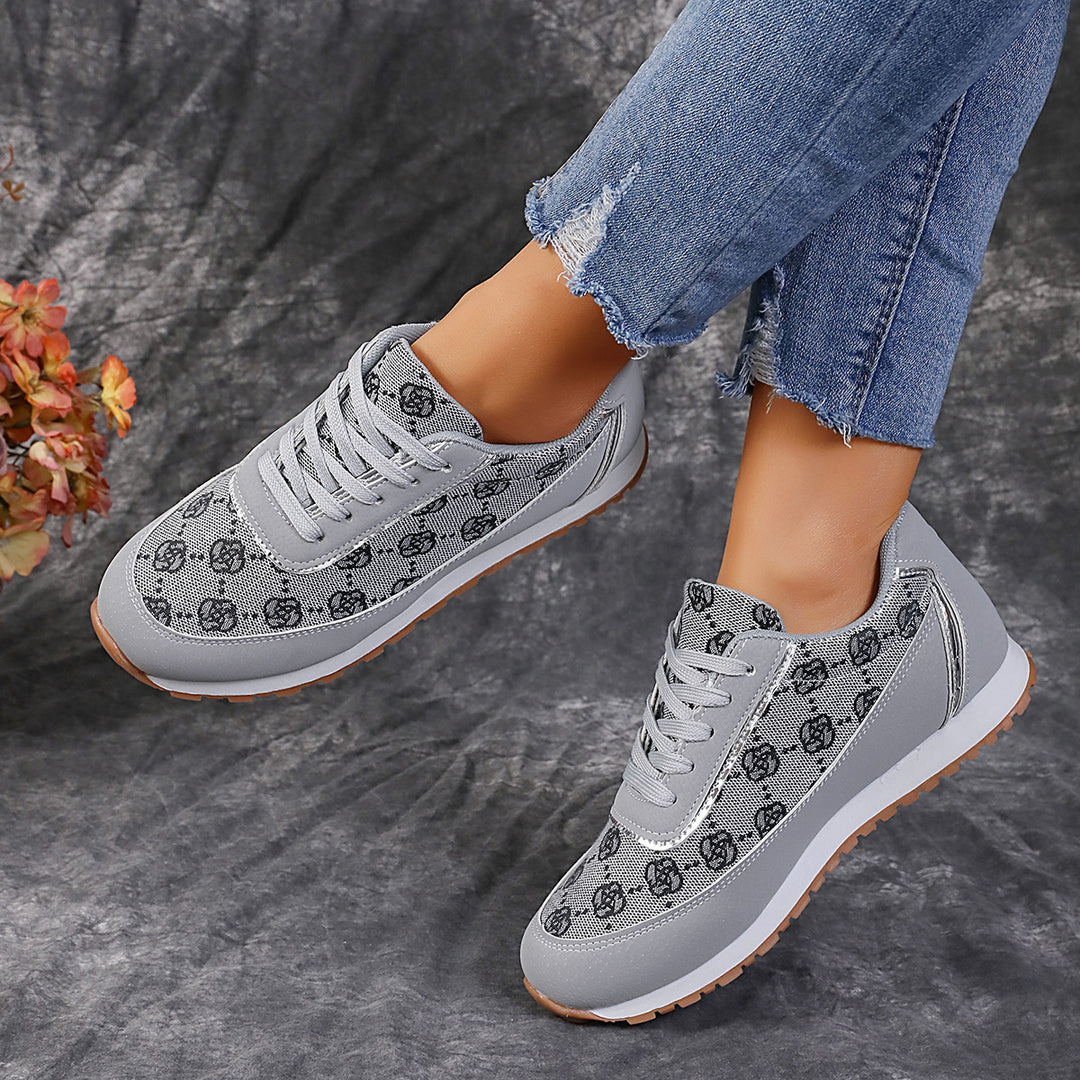Dame Sporty Sneakers med moderne Logo-mønster Stilla