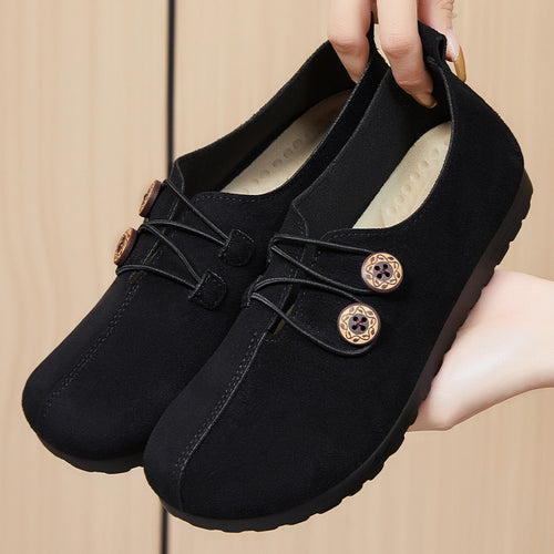 Femme Bekvemme Suede Slippers med Justerbar Lås Stilla