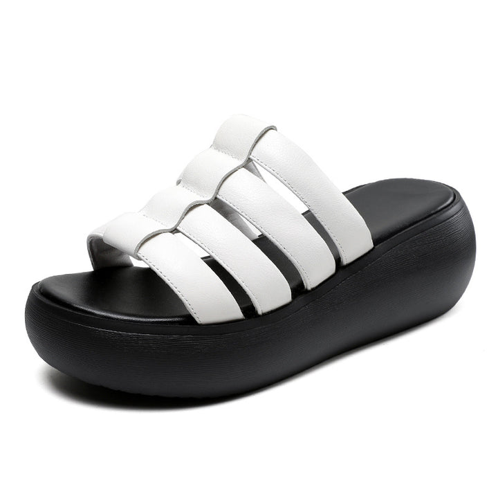 Dame Chic Plattform Slide Sandaler med stilfulde Remme Stilla