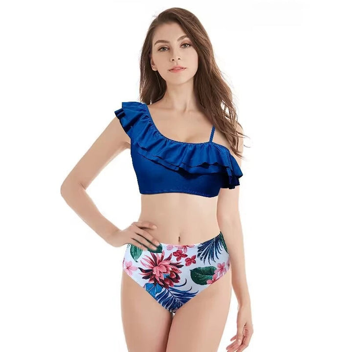 Dame Rüschentropfenprint Høj Talje Bikini Sæt Stilla